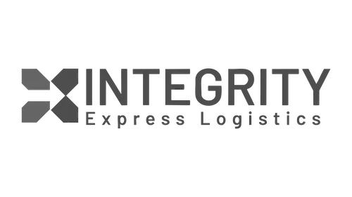 Integrity Express Logistics logo in grayscale.
