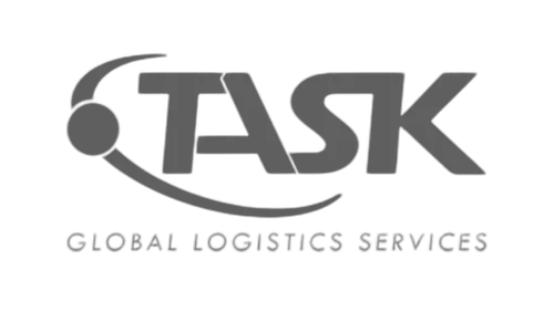 Task Global Logistics Services logo in grayscale.