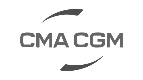 CMA CGM logo in grayscale.