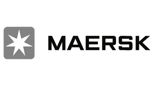Maersk logo in grayscale.