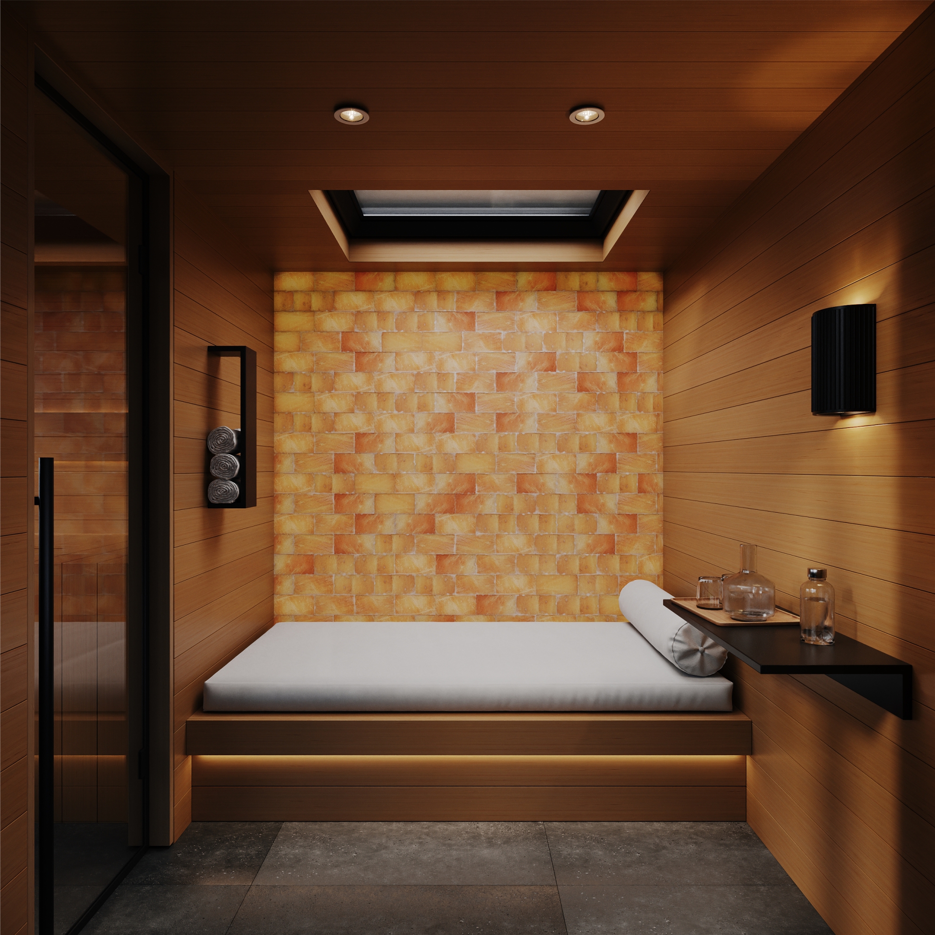 Duży przedsionek z leżanką i materacem