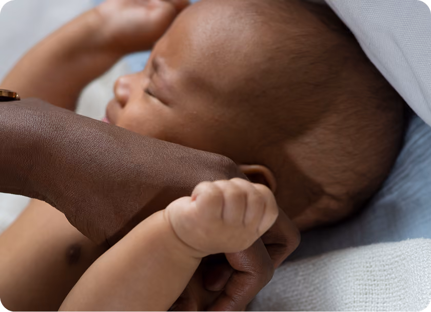An infant asleep