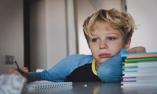 A child having trouble focusing