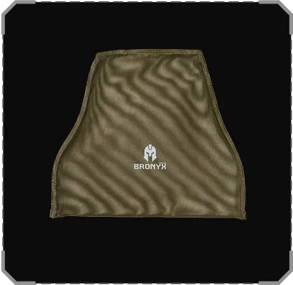 Зелений тканинний захисний чохол з логотипом і написом BRONYX.