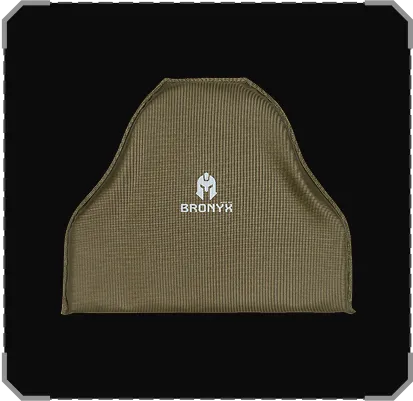 Захисний чохол бронзового кольору з логотипом BRONYX на чорному фоні.