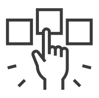 Vector image of a hand pointing its finger to a choice.