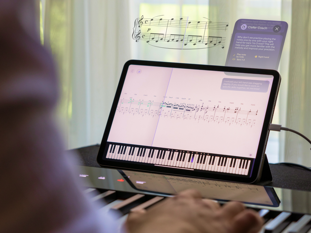 online piano lessons - clefer piano app