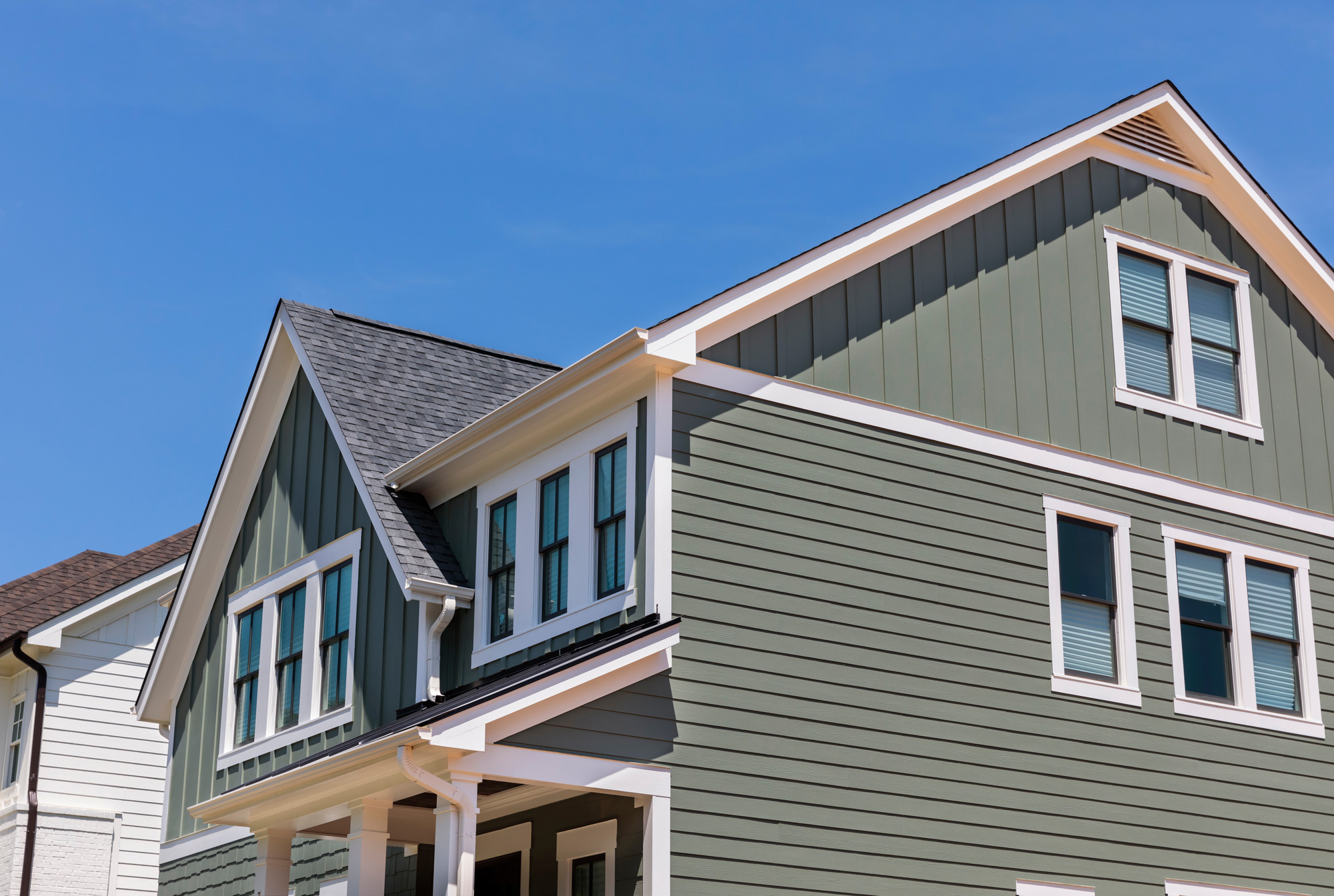 image of new house with green siding