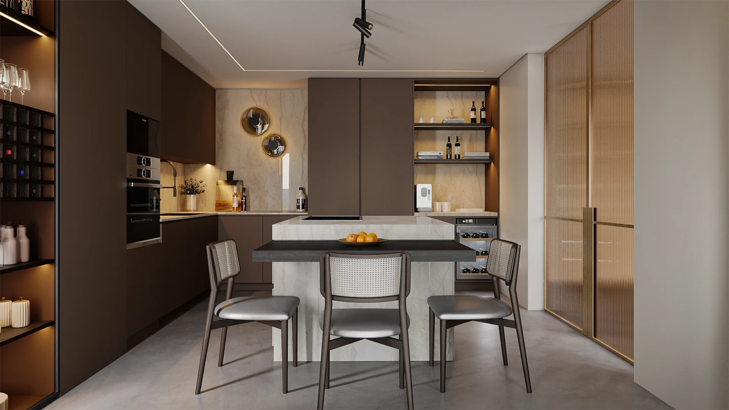 Detalhes de decoração de projetos Duality.