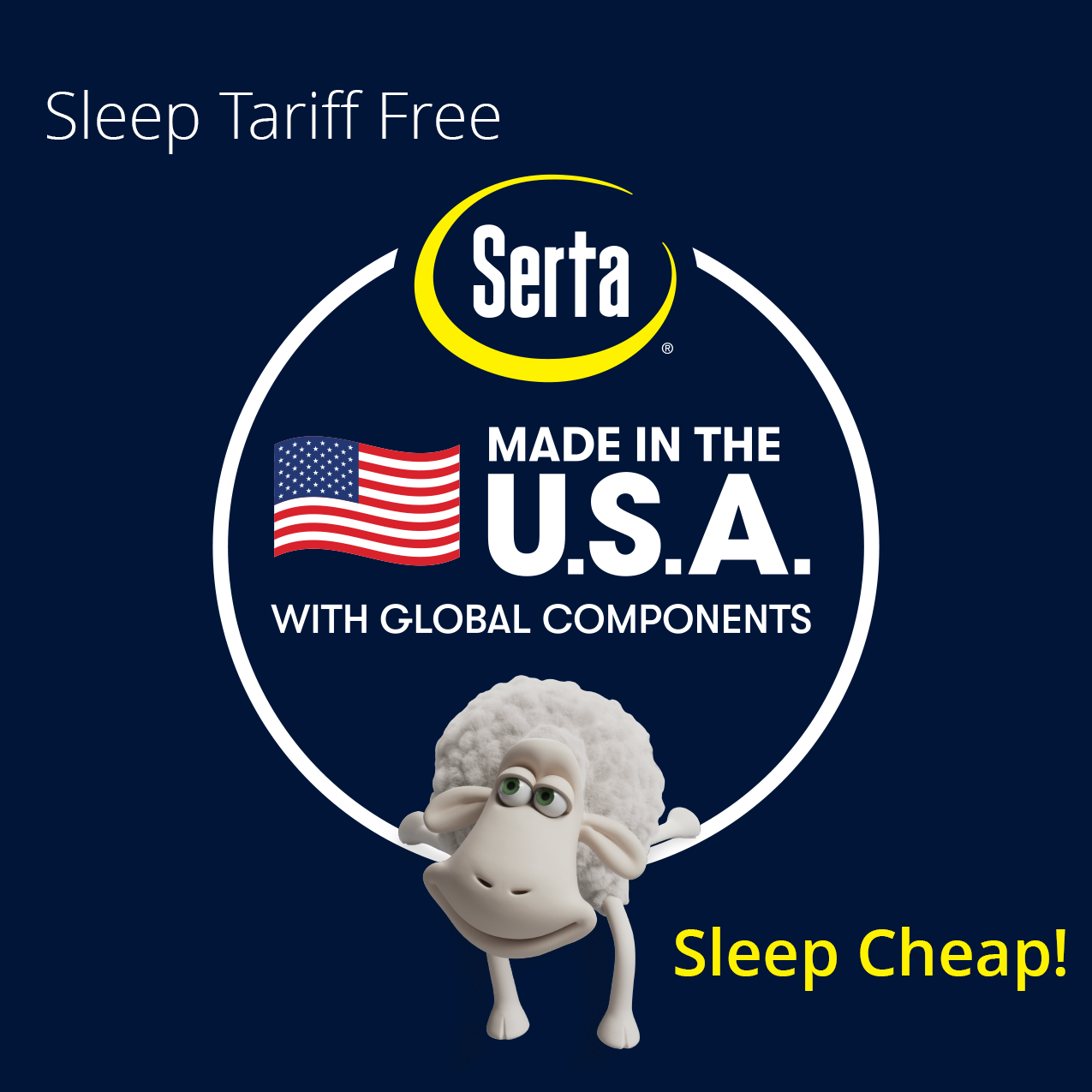 sheep with American Flag - made in USA