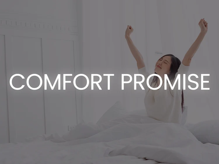 woman waking up and stretching