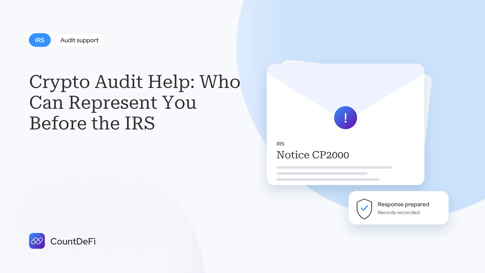 Cover illustration for: Crypto Audit Help: Who Can Represent You Before the IRS