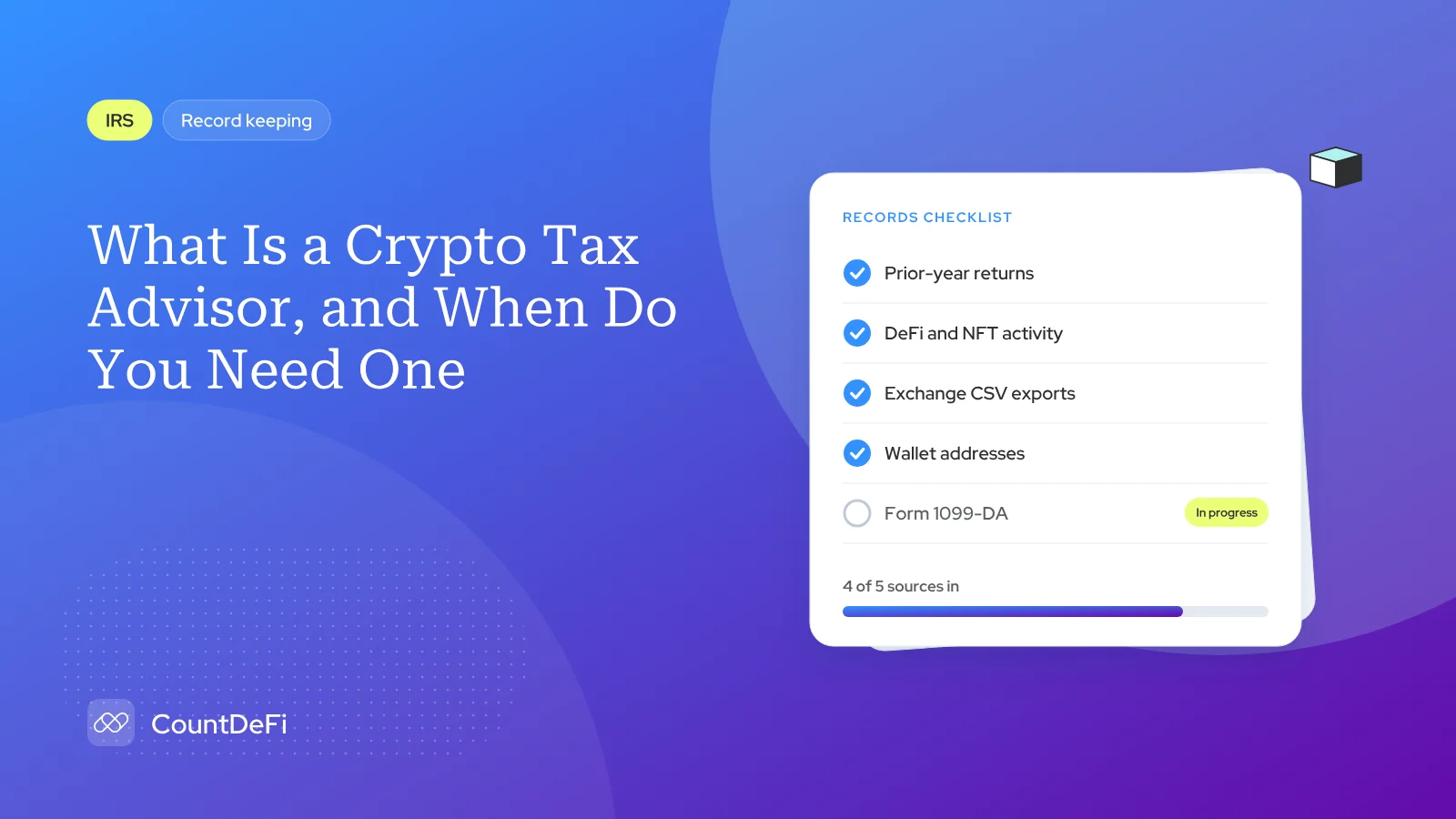 Cover illustration for: What Is a Crypto Tax Advisor, and When Do You Need One?