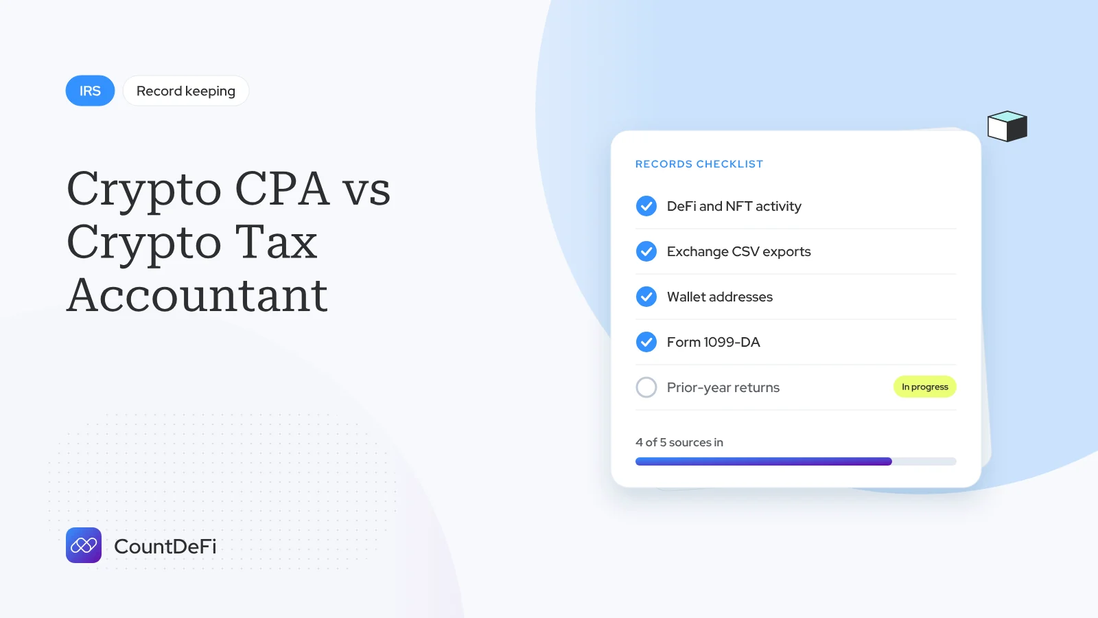 Cover illustration for: Crypto CPA vs Crypto Tax Accountant: Which Do You Need?