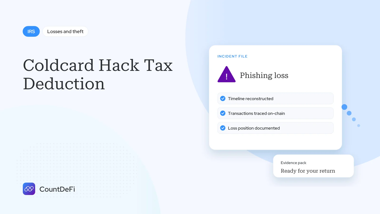 Cover illustration for: Coldcard Hack Tax Deduction: The July 2026 BTC Theft Loss