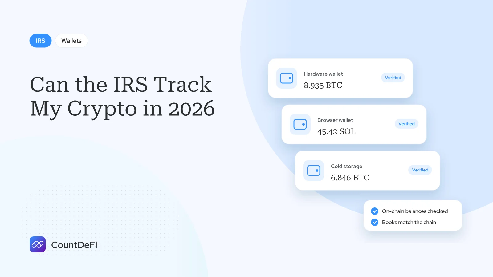 Cover illustration for: Can the IRS Track My Crypto in 2026? Yes.