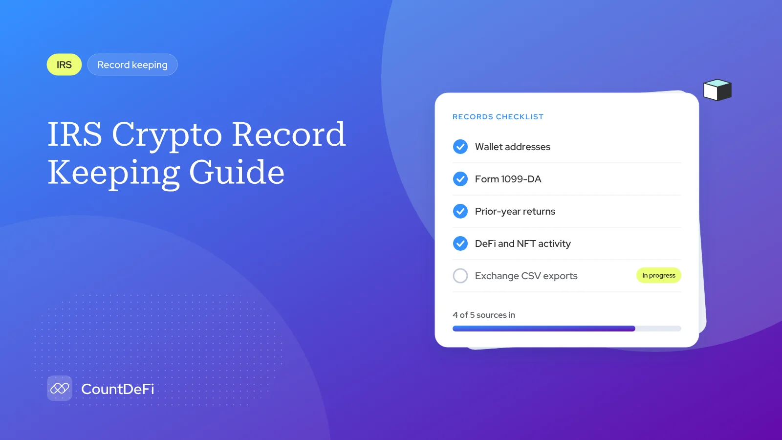 Cover illustration for: IRS Crypto Record Keeping Guide
