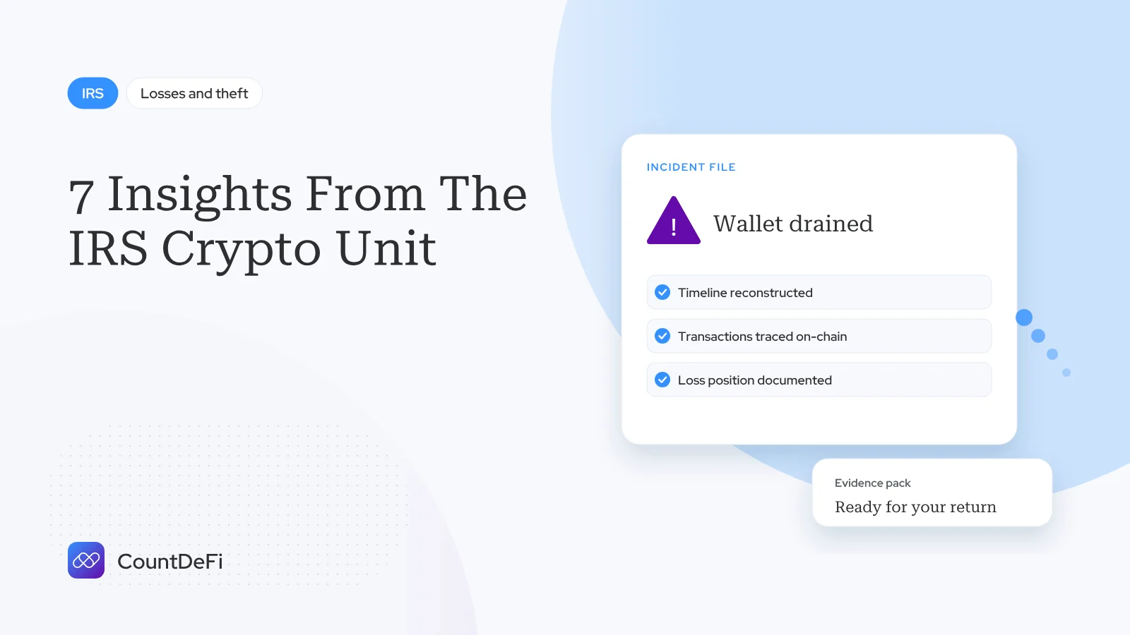 Cover illustration for: 7 Insights From The IRS Crypto Unit | 2023–2024
