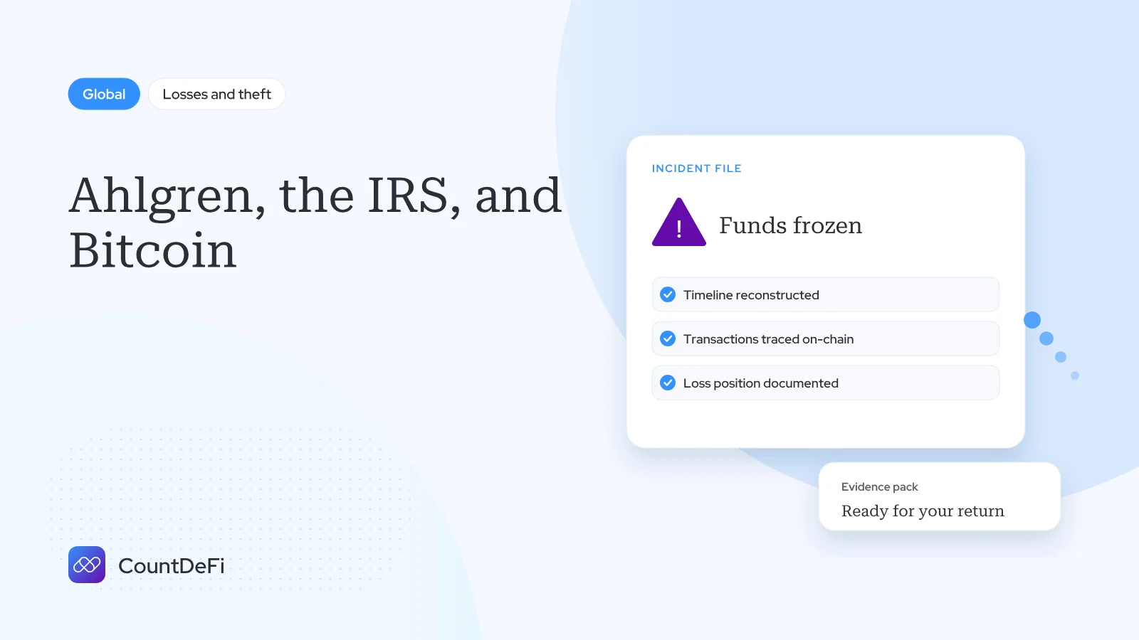 Cover illustration for: Ahlgren, the IRS, and Bitcoin: A Shocking Tax Fraud Case