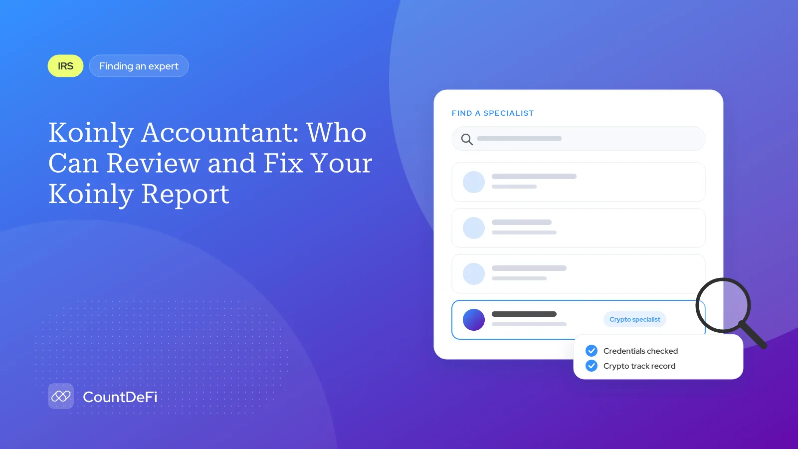 Cover illustration for: Koinly Accountant: Who Can Review and Fix Your Koinly Report