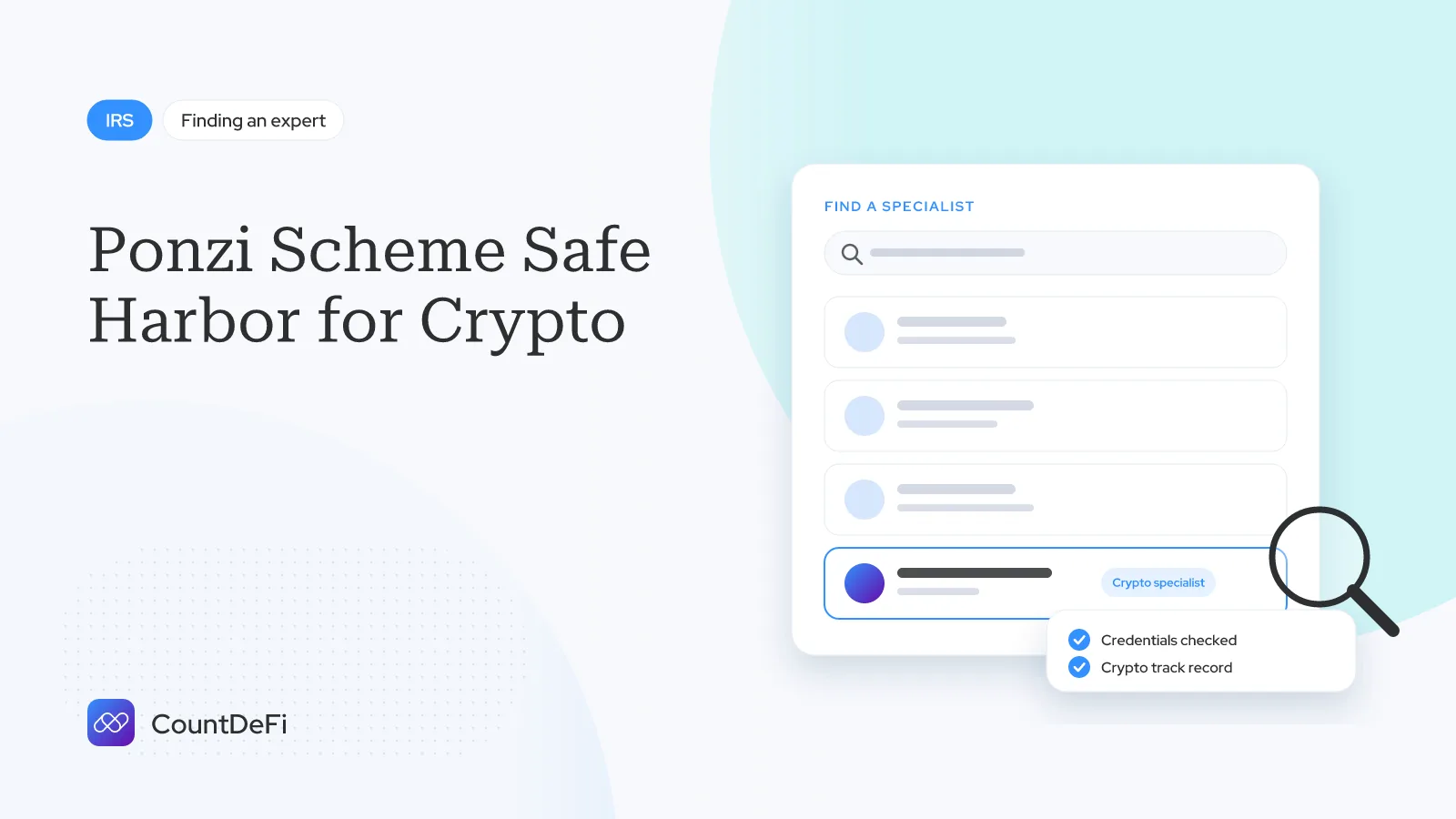 Cover illustration for: Ponzi Scheme Safe Harbor for Crypto: Rev. Proc. 2009-20