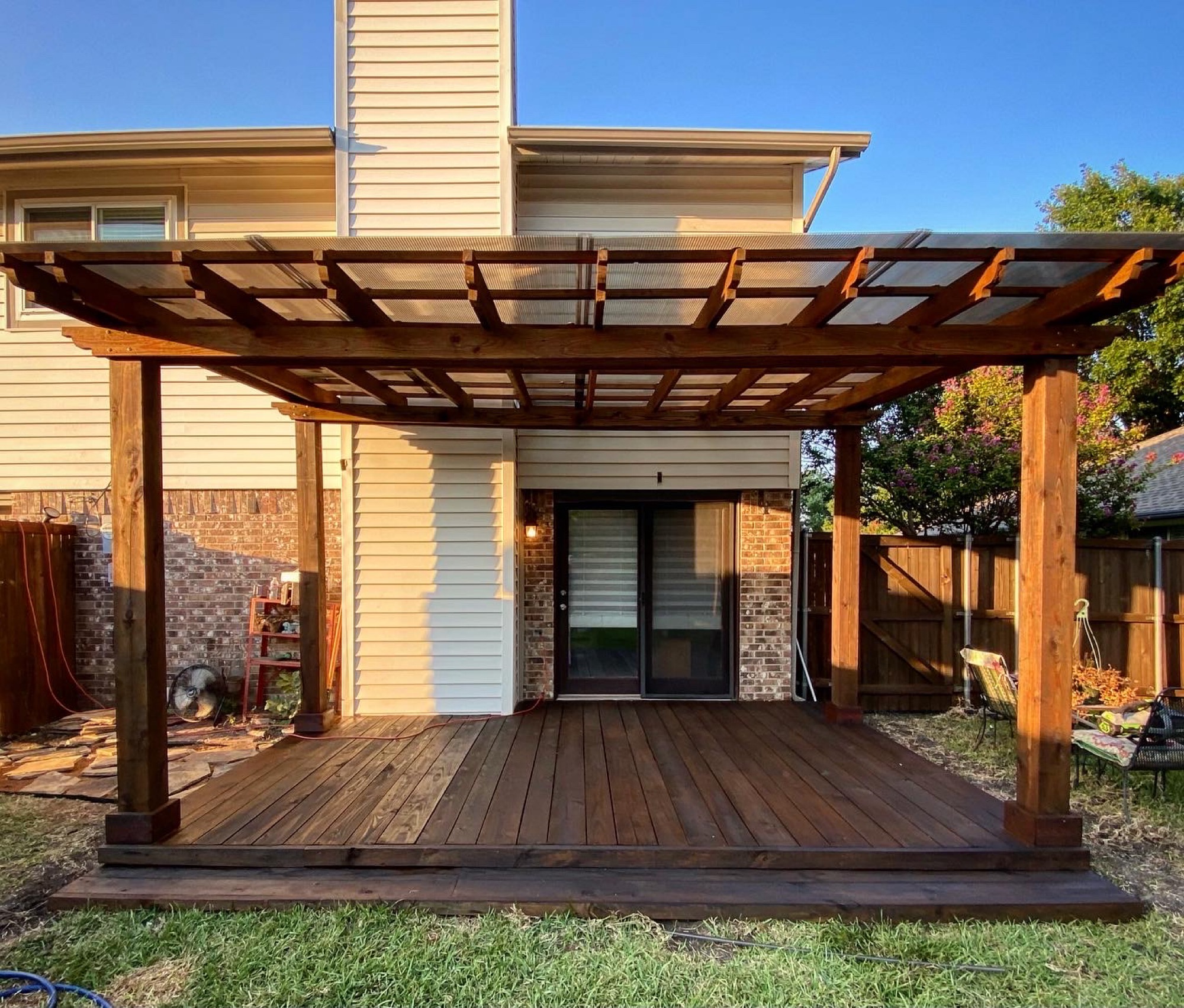 backyard pergola and deck