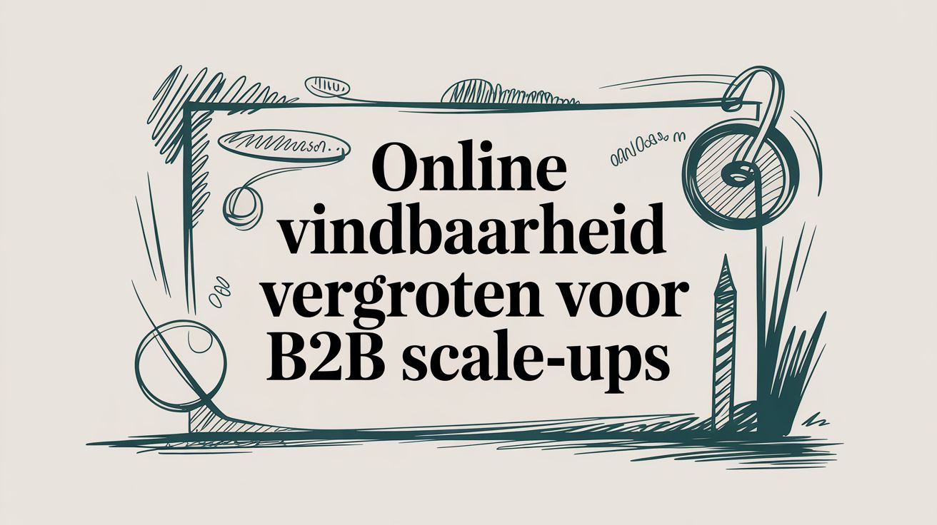 Image met de tekst "Online vindbaarhoud vergroten voor B2B scale-ups"