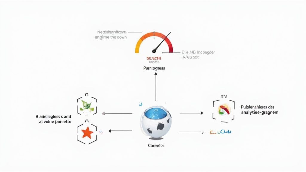 Diagram toont bacteriële resistentie analyse met purnigiess meter en verschillende analytische tests vanuit centraal careeter systeem