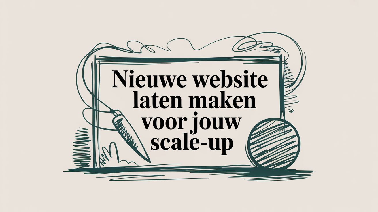 Image met de tekst: "Nieuwe website laten maken voor jouw scale-up?"