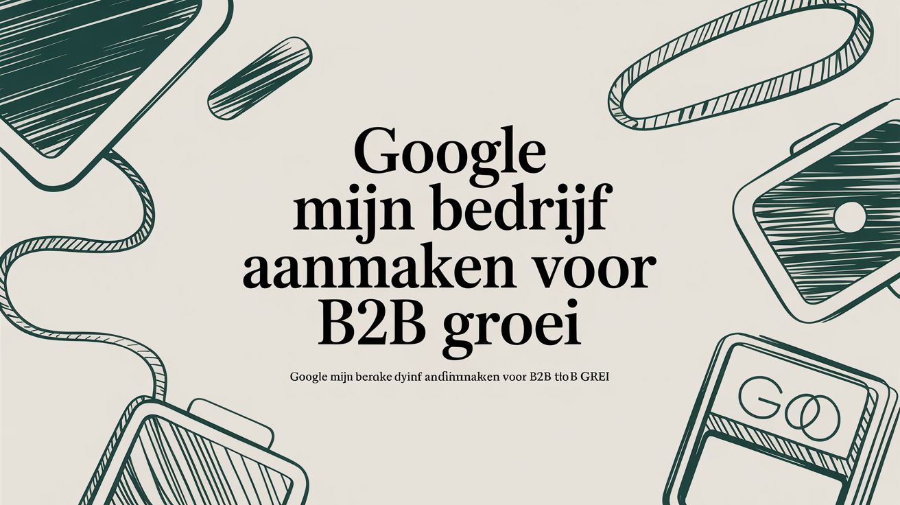 Image met de tekst: "Google mijn bedrijf aanmaken voor B2B groei: Onze no-nonsense gids"