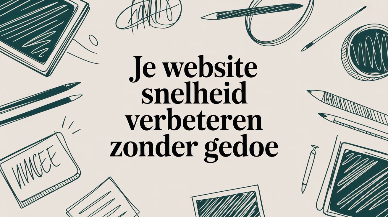 Image met de tekst: "Je website snelheid verbeteren zonder gedoe"