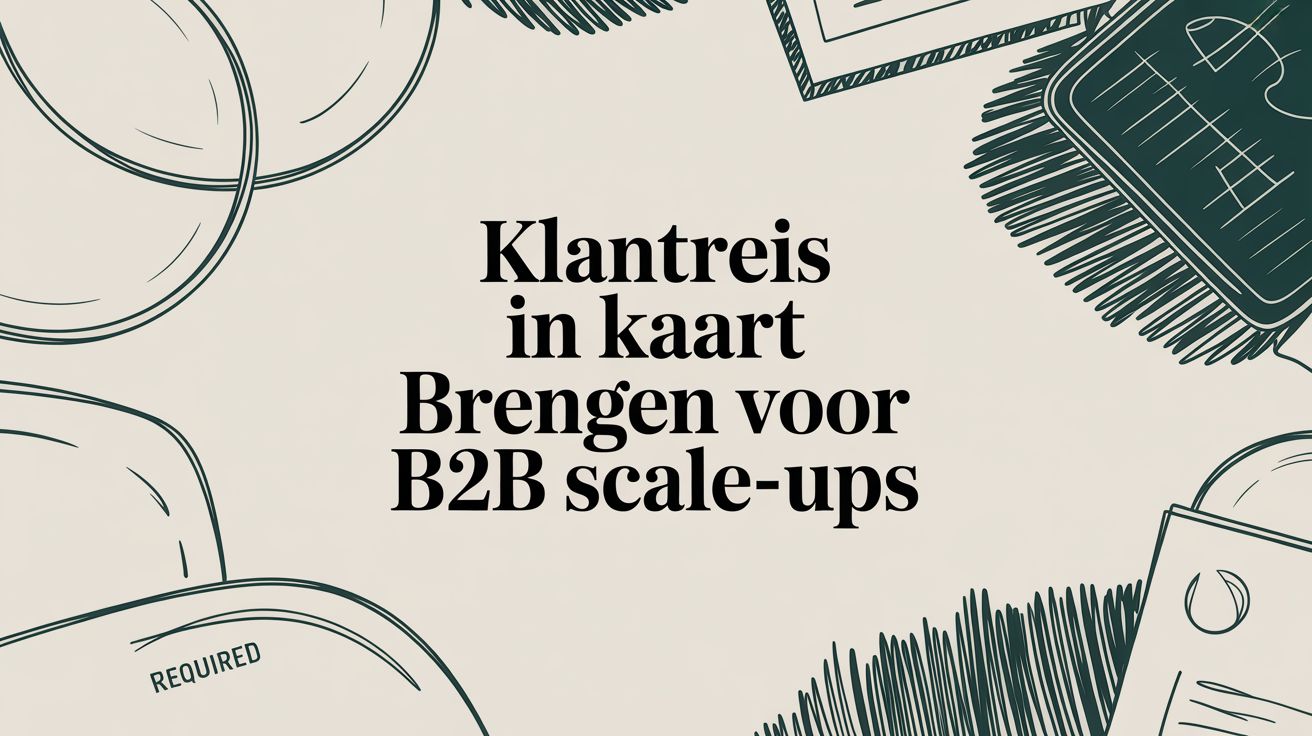 Image met de tekst: Jouw B2B klantreis in kaart brengen: van corporate gedoe naar concrete groei
