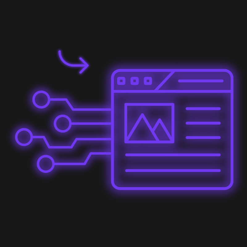 Illustration representing digital graphic design for websites, ads, and online branding.