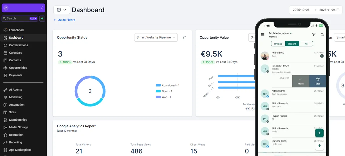Ramonda Digital CRM Dashboard, web , and mobile app