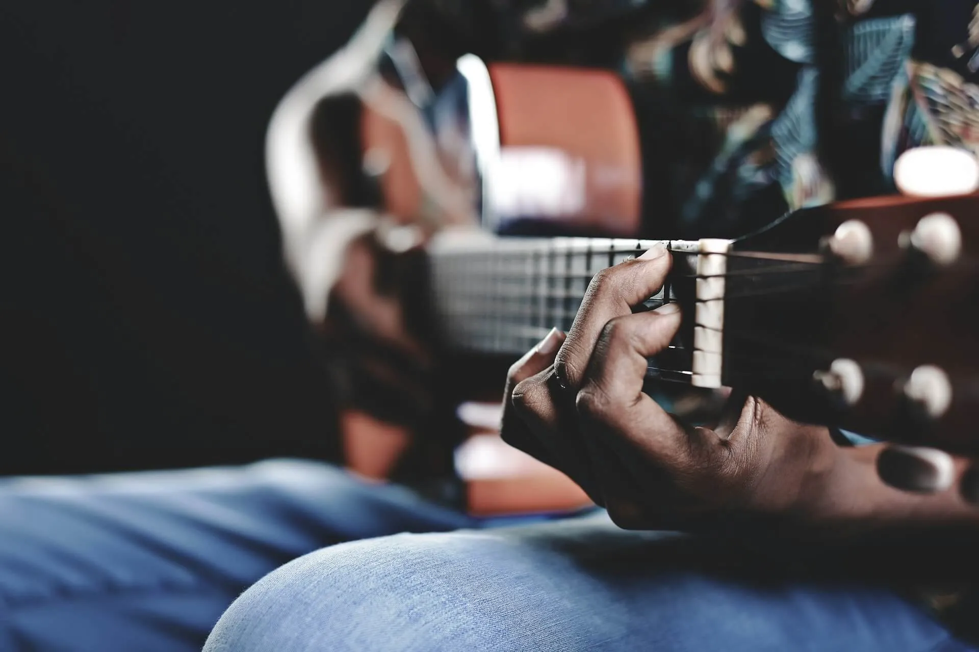 Plaing on guitar