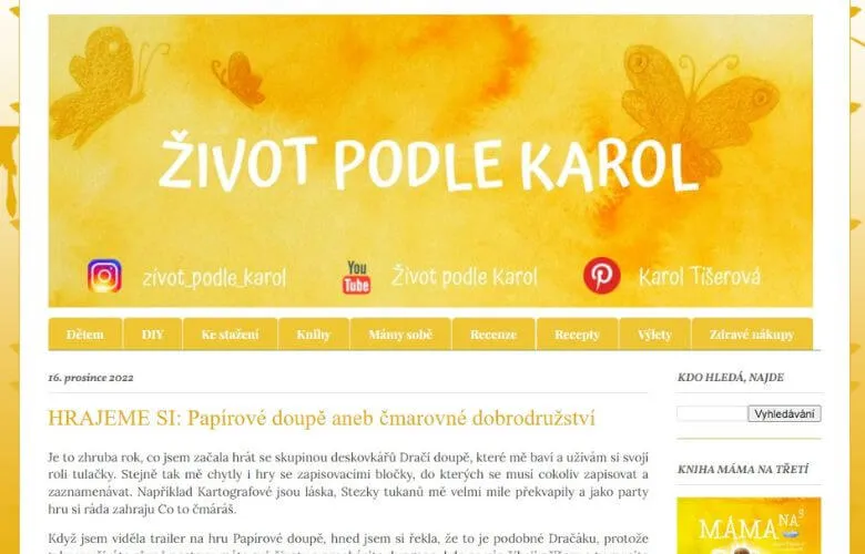 blogerka život podle Karol