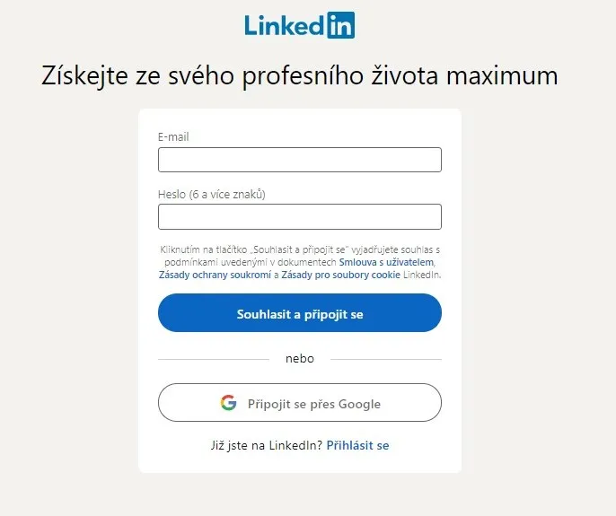 jak se přihlásit na linkedin