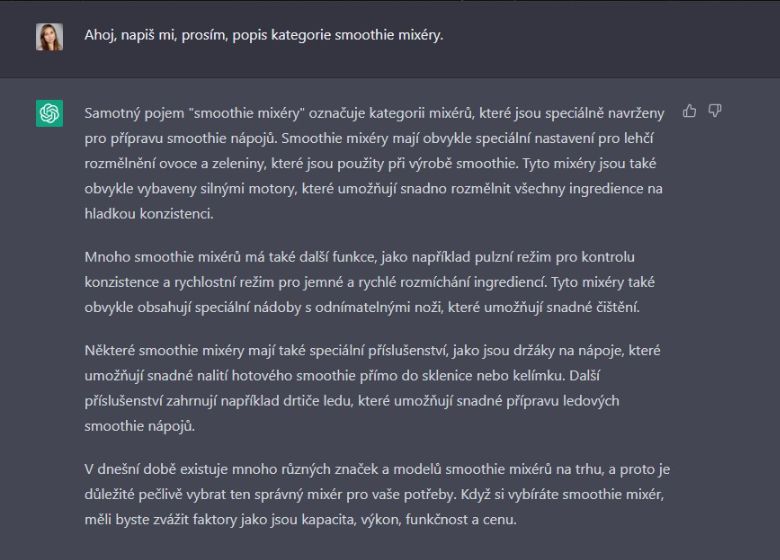 umělá inteligence a popis kategorie