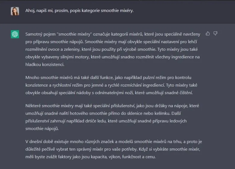 umělá inteligence a popis kategorie 