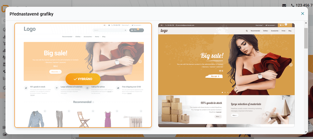 náhled administrace v e-shopu na upgates