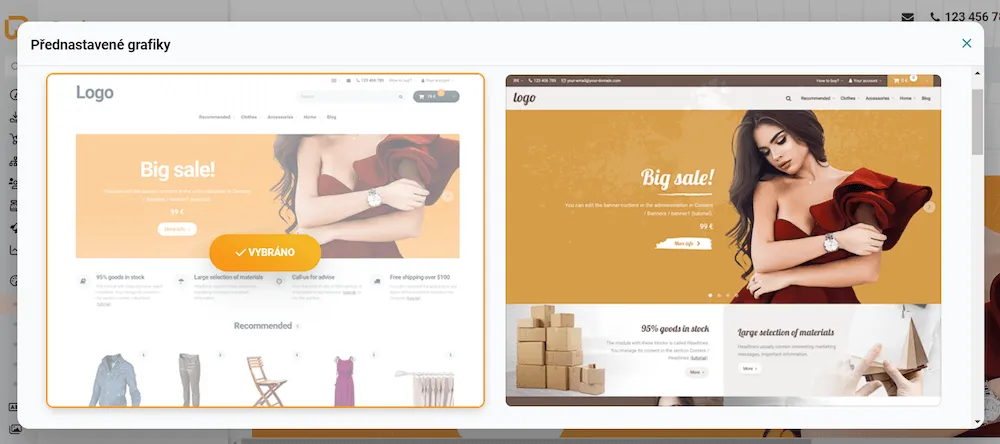 náhled administrace v e-shopu na upgates