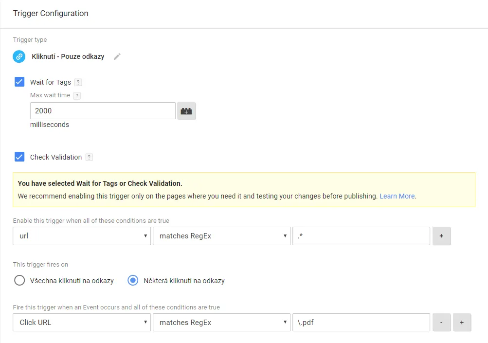 návod na trackování pdf