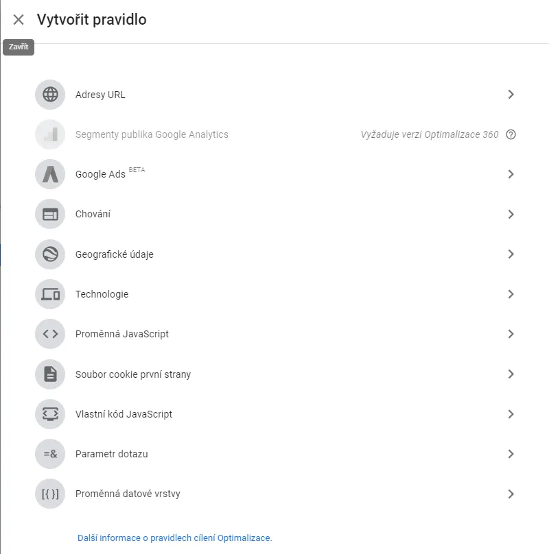 Definice pravidel experimentu