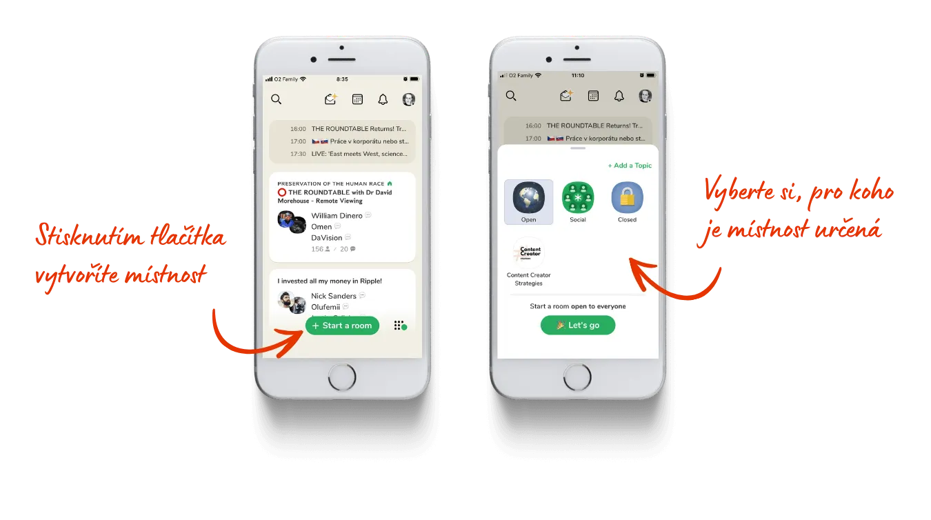 Místnosti v Clubhouse návod