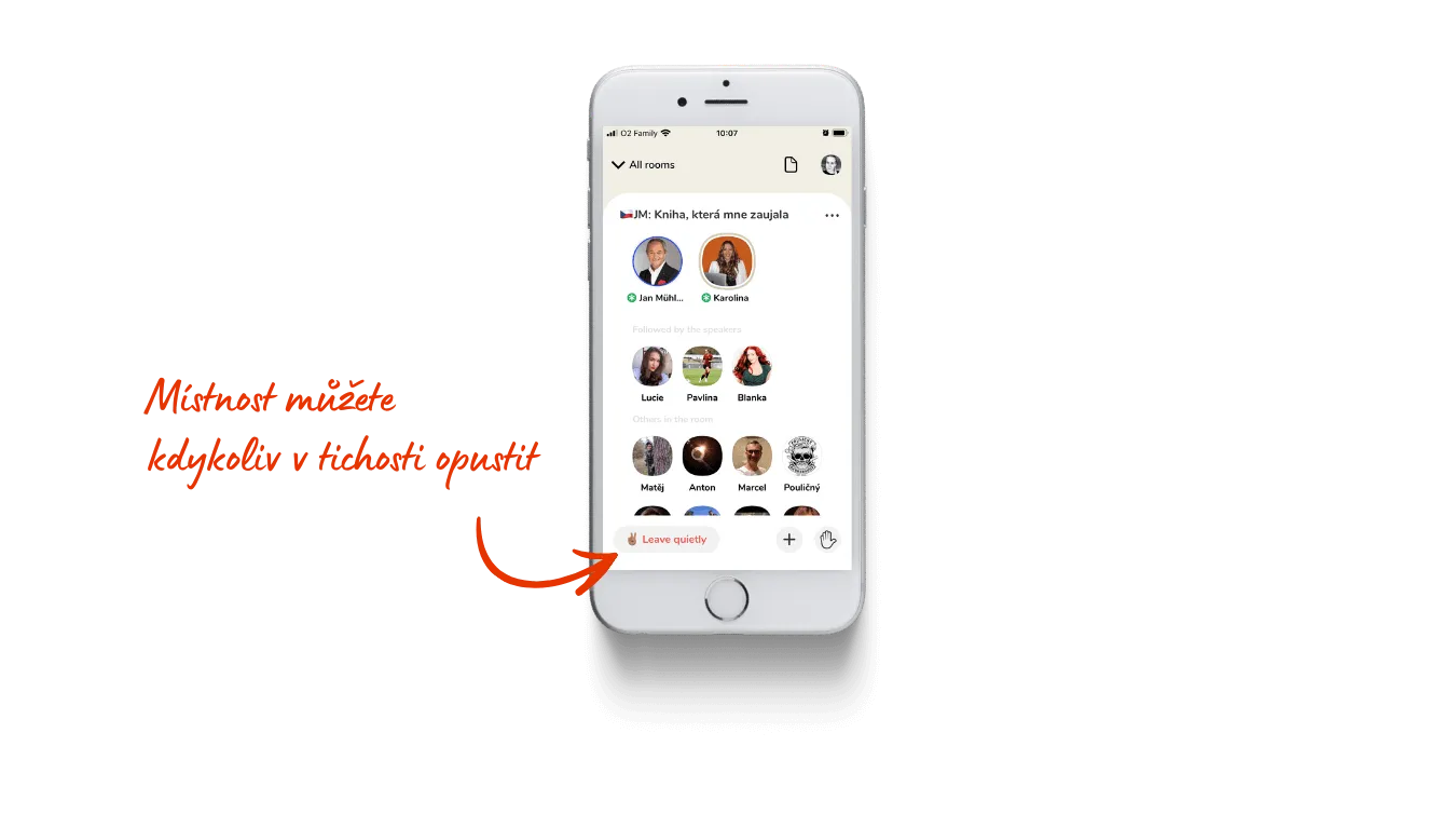 jak opustit místnost v clubhouse