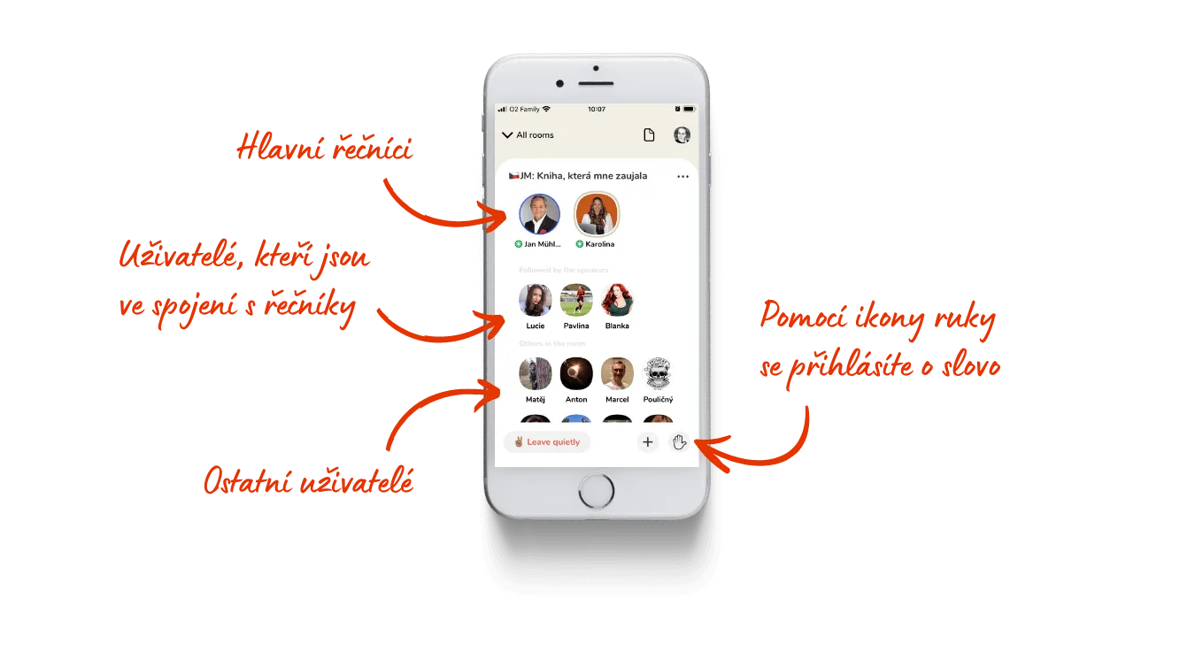 uvnitř místnosti na Clubhouse