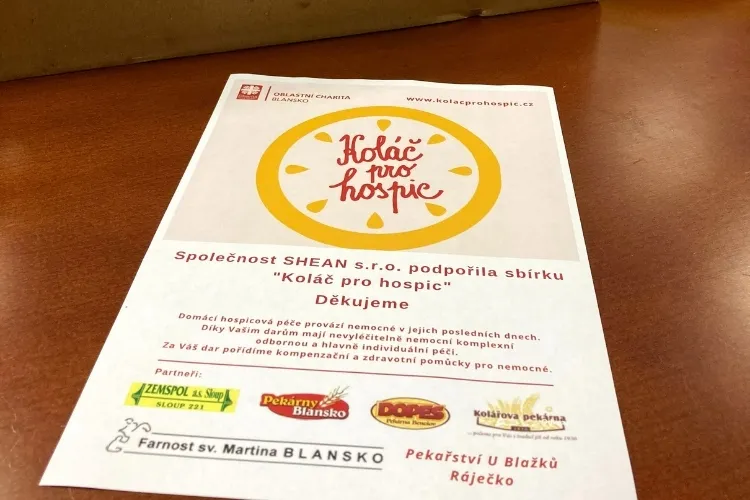 koláč pro hospic Shean Blansko