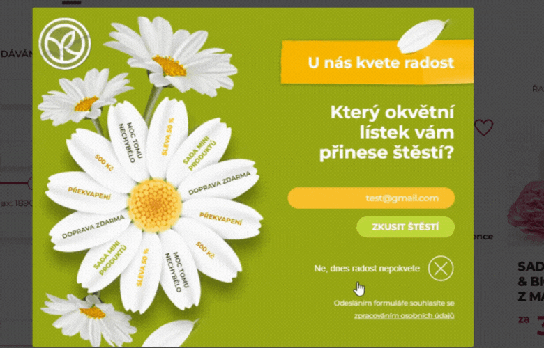 příklad kola štěstí 