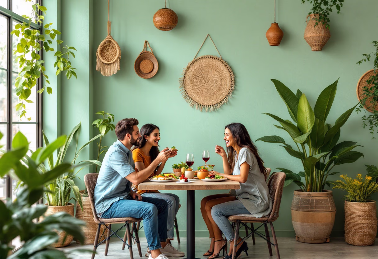 image of vibrant dining space (for a mexican restaurant)