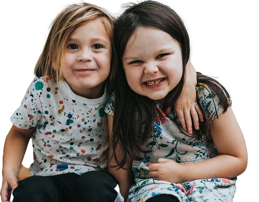 Kids Sitting together smiling